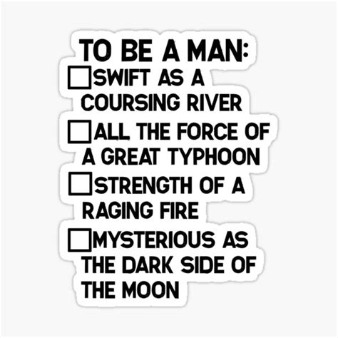 "To Be A Man:" Sticker for Sale by geekygirl37 | Redbubble