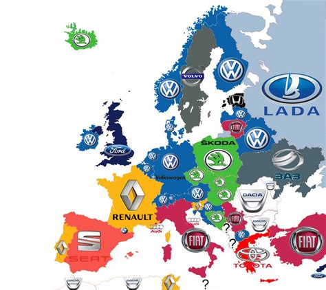 Automarken in Europa (Meistverkaufte Marke im jeweiligen Land ...