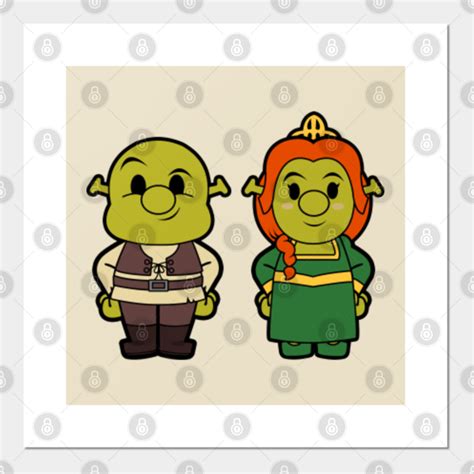 Shrek and Fiona Chibi - Shrek - Posters and Art Prints | TeePublic