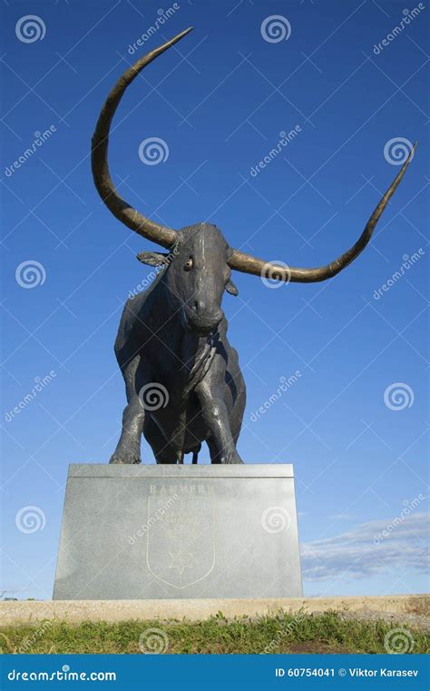 A Sculpture of a Bull Tarvas. Estonia Stock Image - Image of sculpture ...