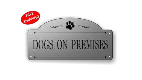 4 X 8 Arched dogs on Premises Gate Sign, Fence Sign FREE SHIPPING - Etsy