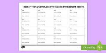 CPD Log Template | Teacher Planning Tool (teacher made)