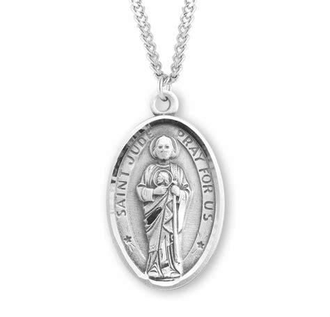 Saint Jude Oval Sterling Silver Medal - Buy Religious Catholic Store