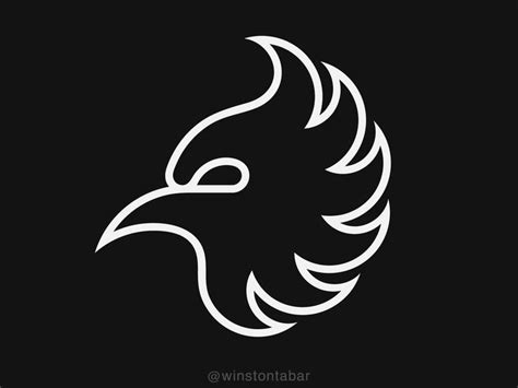 a white eagle logo on a black background