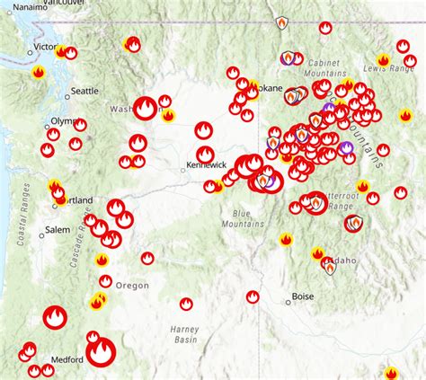 The State Of Northwest Fires At The Beginning Of The Week