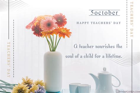 Beautiful Flower World Teacher's Day Card Images