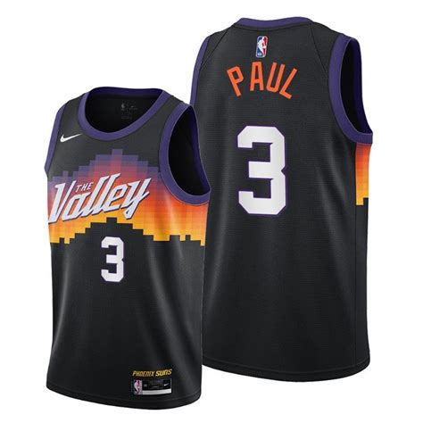 Men Phoenix Suns Chris Paul 2020-21 Black City Edition Jersey – Choose ...