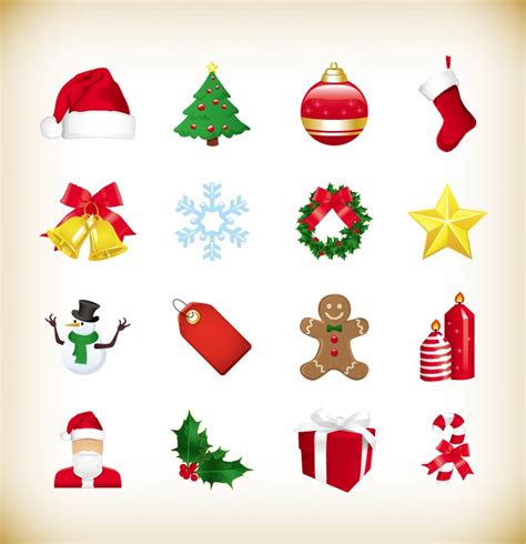 Christmas Icons Set Vector Graphics | Free Vector Graphics | All Free Web Resources for Designer ...