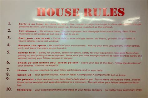 House Rules — They Matter More Than You Might Think – Performance Fitness