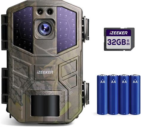 Amazon.com: iZEEKER Trail Camera 4K 30fps 48MP, Game Cameras with Night Vision Motion Activated ...