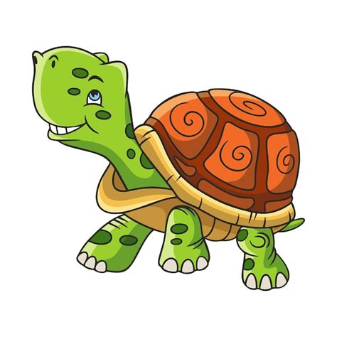 Premium Vector | Cartoon illustration walking turtle