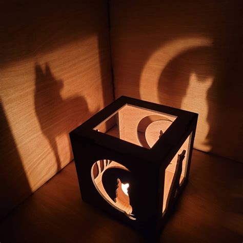 German Shepherd Shadow Lantern, Personalized German Shepherd Wooden ...