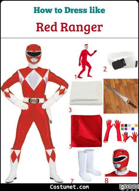 an image of how to make a red ranger costume