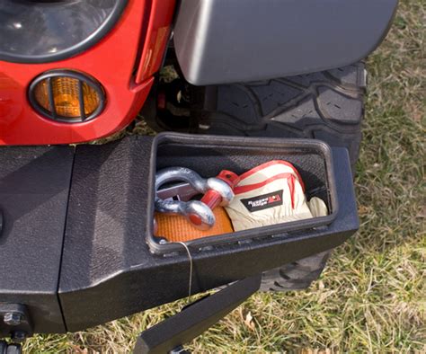 Rugged Ridge Storage Ends, XHD Front Bumper, Textured Black, Jeep Wrangler (JK) 07-10 | 11540.22 ...