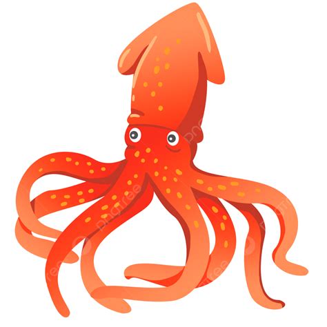 Cartoon Squid Clipart Hd PNG, Hand Drawn Cartoon Squid, Ocean, Biological, Animal PNG Image For ...