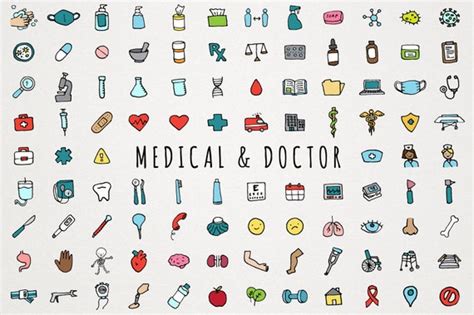 Medical & Doctor Icons Clipart Set Hand Drawn Clip Art | Etsy New Zealand