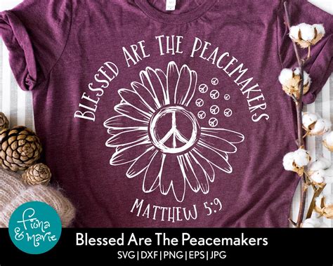 Blessed Are The Peacemakers Bible Verse svg Matthew 5:9 | Etsy