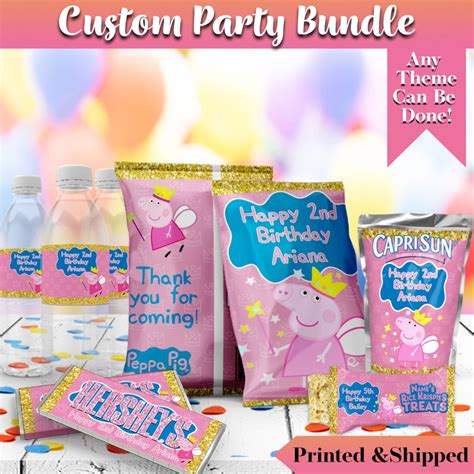 Peppa Pig Princess Party Favors Print & Ship Unfilled - Etsy