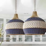 Blue Rattan Pendant Light Handmade Unique Round Lamp-labpiecesign