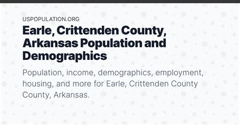 Earle, Crittenden County, Arkansas Population | Income, Demographics, Employment, Housing