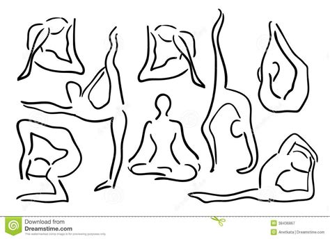 Stylized Sketch Yoga Poses - vector illustration | Yoga illustration, Vector illustration, Yoga art