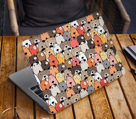 Cute Dogs Laptop Skin Sticker Watercolor Notebook Decal Dell Hp Lenovo ...