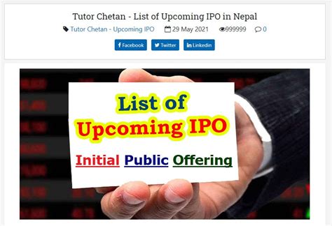 Upcoming IPO Share in Nepal 2078 - List of 20 Companies with Details ...