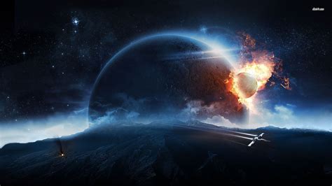 Planet collision HD wallpaper | Planets wallpaper, Wallpaper, Planets