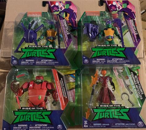 Nickelodeon TMNT Rise Of The Teenage Mutant Ninja Turtles Set of 4 ...