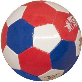 Size 2 Red, White Blue Soccer Ball