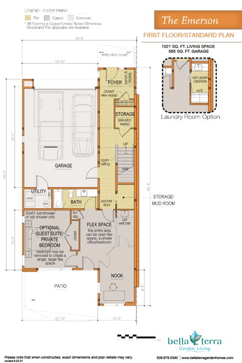 Emerson townhome first floor plan