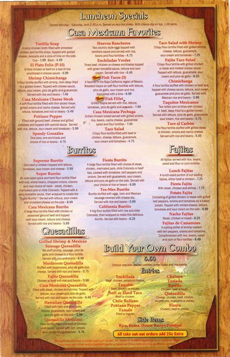 Casa Mexicana Menu, Menu for Casa Mexicana, Southwind, Memphis - Urbanspoon/Zomato