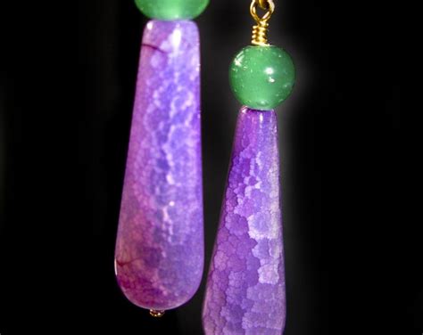 Purple Crackle Agate Vintage Green Glass Ceiling Fan Pulls Pair 2 Two Lamp Light Fixtures ...