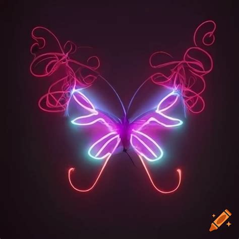 Neon butterfly with electric trail on Craiyon