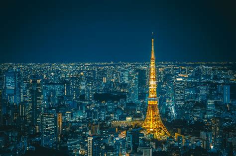 vista a la ciudad de tokio y terraza en el cielo - papel pintado de la torre de Tokio ...