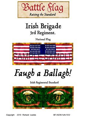 25mm Wargame Irish Brigade Flags Ready Now! |Battle Flag