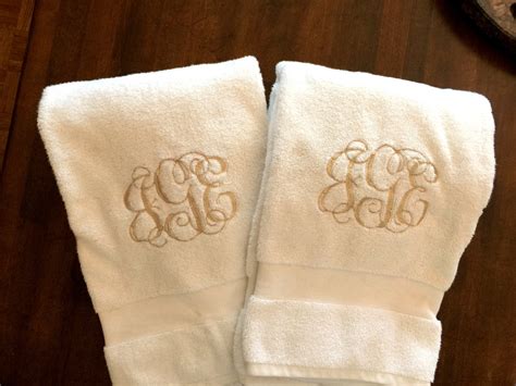 Monogrammed Bath Towel Set Monogrammed Towels Personalized