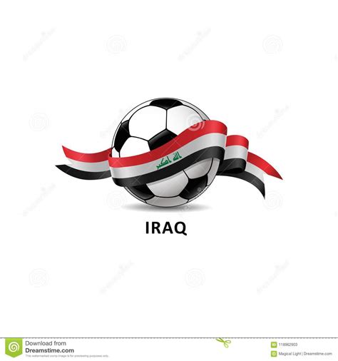 Football with IRAQ National Flag Colorful Trail. Stock Illustration ...