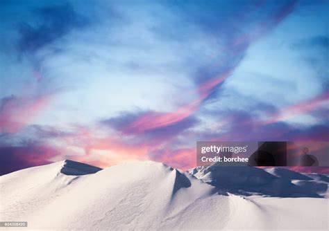 Winter Sunset In The Mountains High-Res Stock Photo - Getty Images