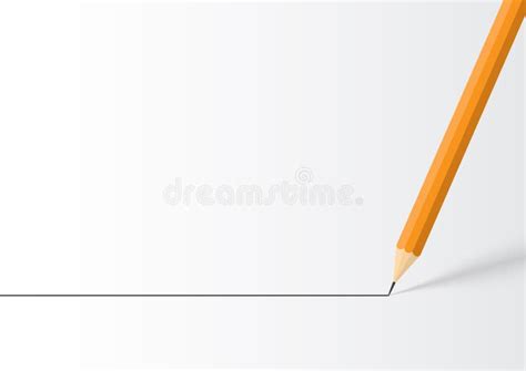 Pencil Drawing Straight Line on White Background Stock Vector - Illustration of black, school ...