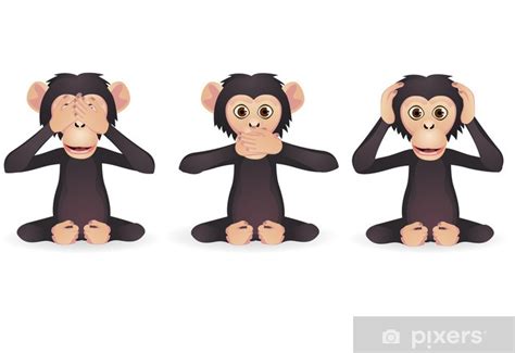 Wall Mural Hear no evil, speak no evil, see no evil (Three wise monkey ...