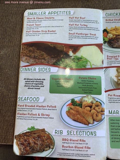 Menu at Marlin's Family Restaurant, Mitchell