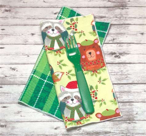 Christmas Cloth Napkins Set of 2 4 6 Kids Cloth Napkins - Etsy UK