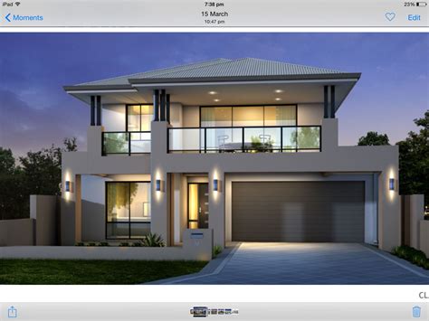 Modern Two-Storey House with Balcony and Glass Rail
