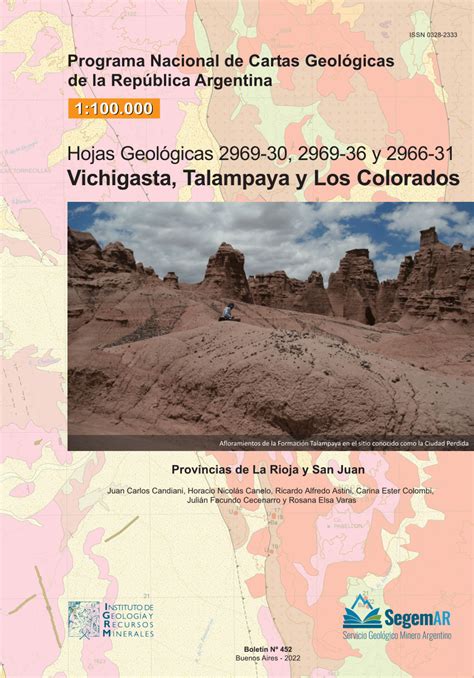 (PDF) Memoria Hojas Geológicas (1:100.000-SEGEMAR): Los Colorados, Vichigasta, Talampaya (La ...