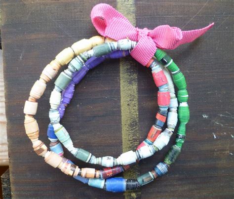 Recycled Paper Bracelet · How To Make A Paper Bead Bracelet · Papercraft on Cut Out + Keep