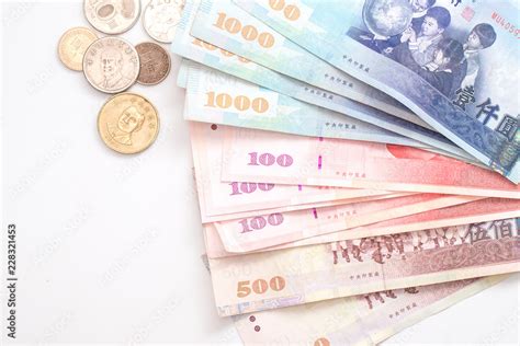 New Taiwan Dollar bill on white background Stock Photo | Adobe Stock