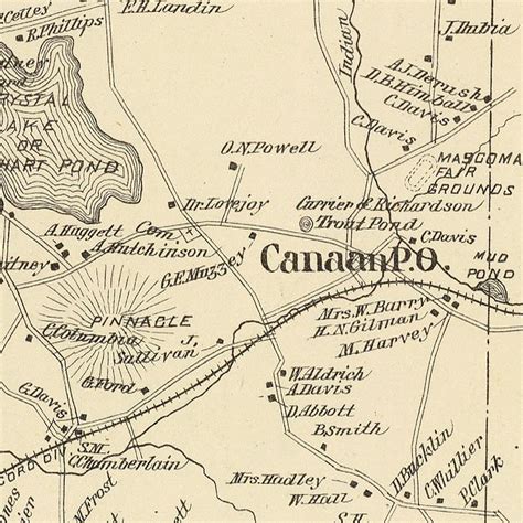 Vintage Map of Canaan, New Hampshire 1892 by Ted's Vintage Art