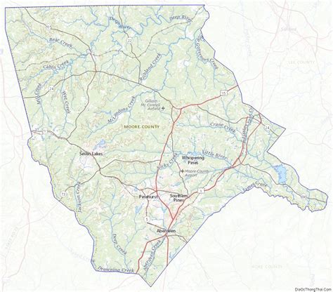 Map of Moore County, North Carolina - Địa Ốc Thông Thái