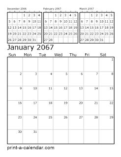 Download 2067 Printable Calendars